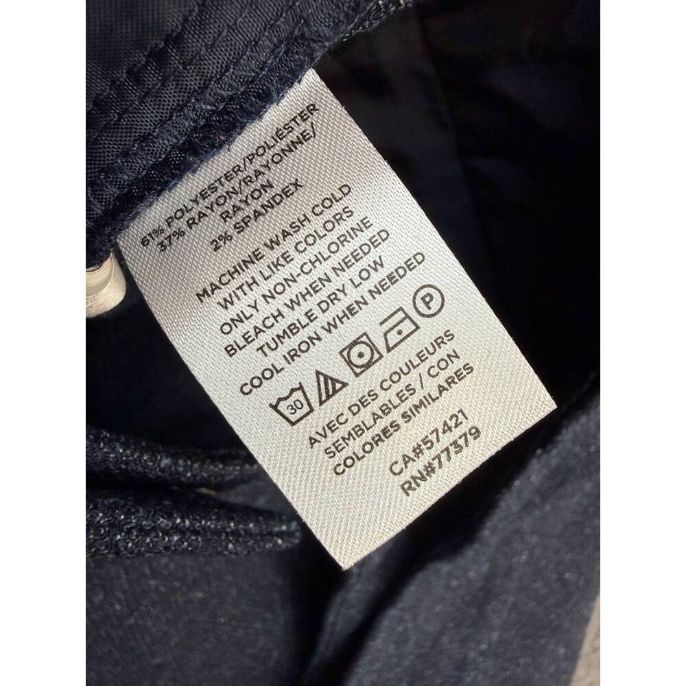 Ann Taylor Factory Women’s 8 Navy Textured Stretch Bootcut Dress Pants - Picture 4 of 11